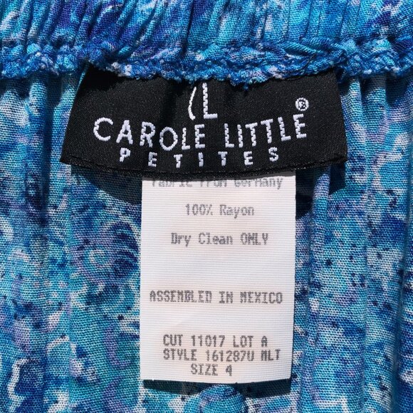 Carole Little Petites skirt size 4 blue boho vacation resort coverup faux wrap - Picture 8 of 8